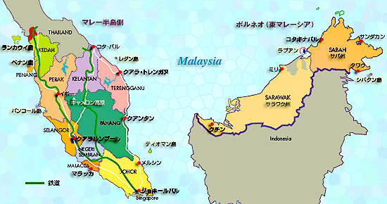マレーシアの地図の画像